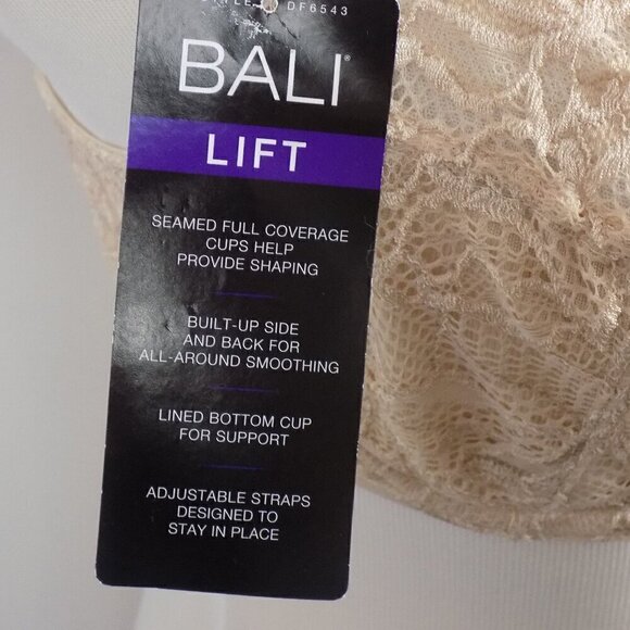 Bali Lift Lace Underwire Bra Size 34 C Nude - Picture 4 of 6
